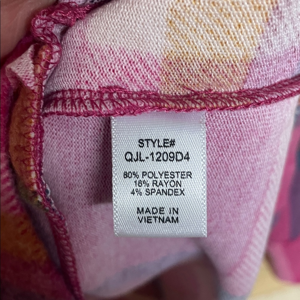 Zenana size XL Pink and Orange Plaid Fleece Button Down Shirt with Pockets - Picture 7 of 10